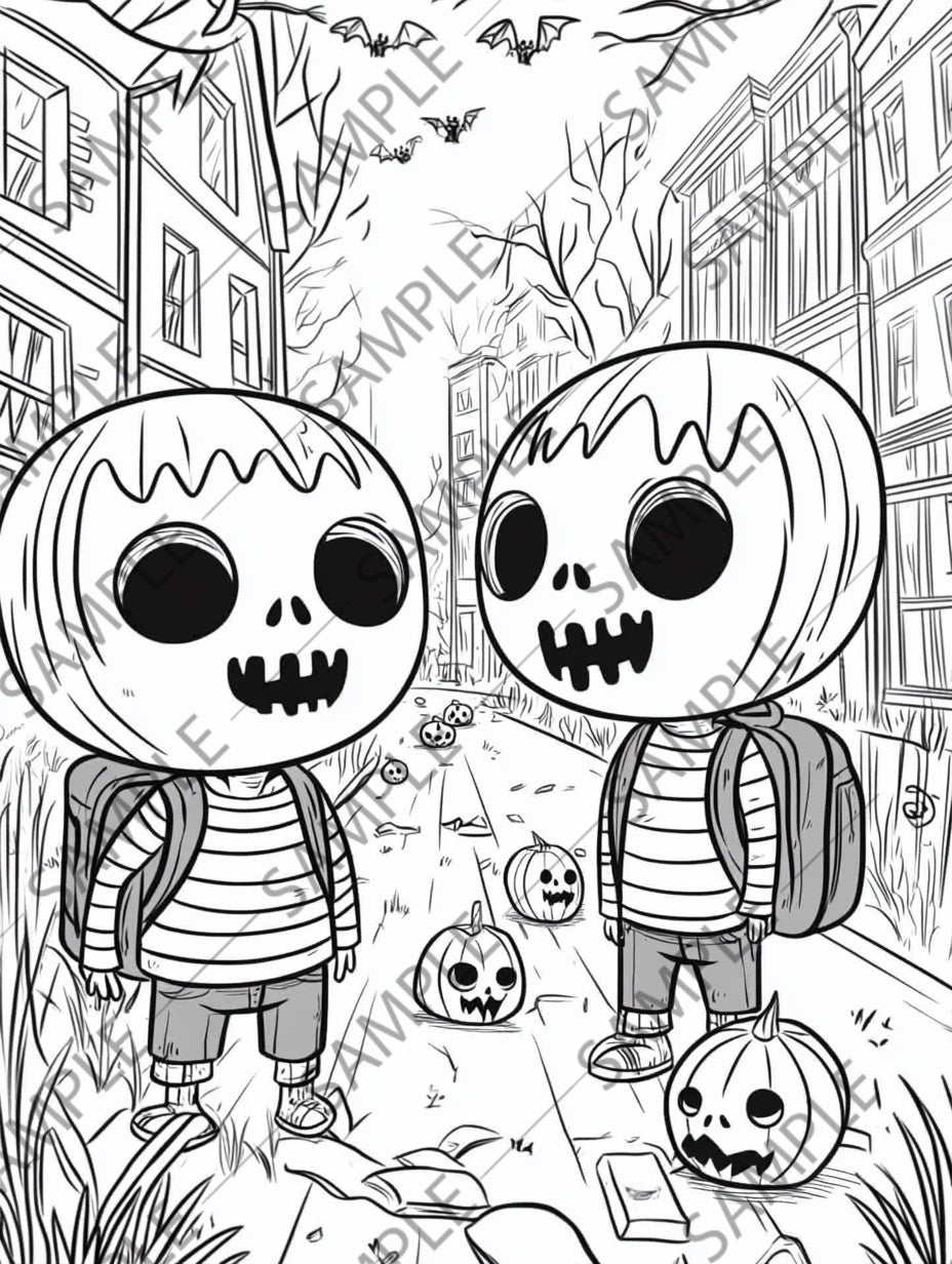 50+ Halloween Zombie Cartoon Coloring Pages – Spooky & Fun Printable Activity for Kids | Instant Digital Download