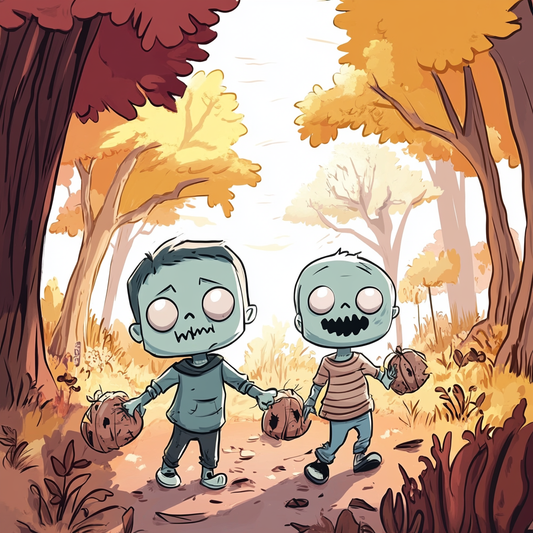 50+ Halloween Zombie Cartoon Coloring Pages – Spooky & Fun Printable Activity for Kids | Instant Digital Download